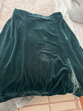 J. Crew Velvet A-Line Skirt in Deep Teal